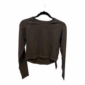 Alphalete Cropped Long Sleeve Althetic Charcoal size Large NWT